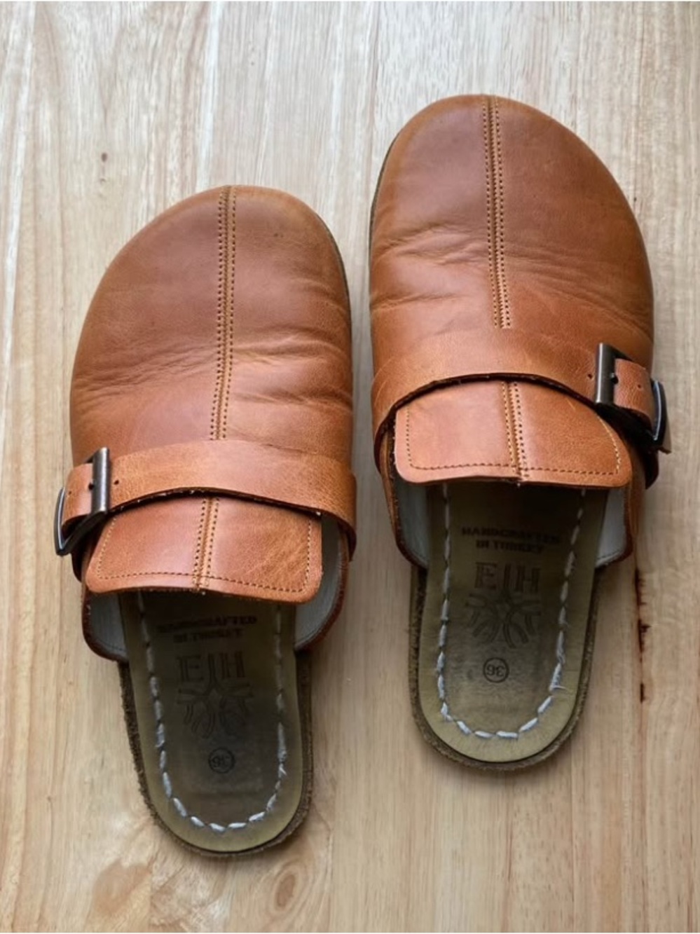Earthing harmony barefoot grounding clogs classic honey brown genuine leather